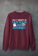 Load image into Gallery viewer, Fast Food and Internet Unisex Sweatshirt for Men/Women-Maroon-Ektarfa.online