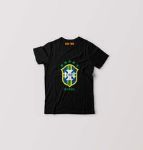 Load image into Gallery viewer, Brazil Football Kids T-Shirt for Boy/Girl-Black-Ektarfa.online