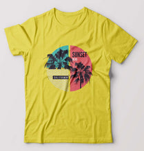 Load image into Gallery viewer, Sunset California T-Shirt for Men-Yellow-Ektarfa.online