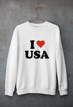 Load image into Gallery viewer, I Love USA Unisex Sweatshirt for Men/Women-White-Ektarfa.online
