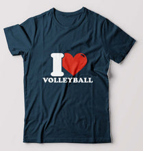 Load image into Gallery viewer, I Love Volleyball T-Shirt for Men-Petrol Blue-Ektarfa.online