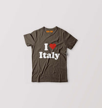 Load image into Gallery viewer, I Love Italy Kids T-Shirt for Boy/Girl-Olive Green-Ektarfa.online