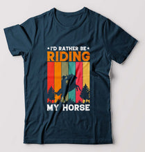 Load image into Gallery viewer, Horse Riding T-Shirt for Men-Petrol Blue-Ektarfa.online