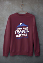 Load image into Gallery viewer, Travel Harder Unisex Sweatshirt for Men/Women-Maroon-Ektarfa.online