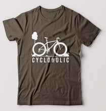 Load image into Gallery viewer, Cycloholic T-Shirt for Men-Olive Green-Ektarfa.online