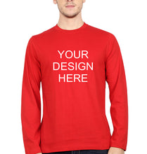 Load image into Gallery viewer, Customized-Custom-Personalized Full Sleeves T-Shirt for Men-Red-Ektarfa.online