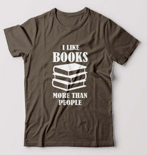 Load image into Gallery viewer, Like Books T-Shirt for Men-Olive Green-Ektarfa.online