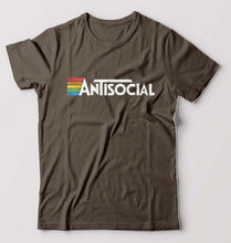 Load image into Gallery viewer, AntiSocial T-Shirt for Men-Olive Green-Ektarfa.online