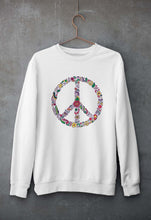 Load image into Gallery viewer, Floral Peace Unisex Sweatshirt for Men/Women-White-Ektarfa.online