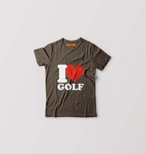 Load image into Gallery viewer, I Love Golf Kids T-Shirt for Boy/Girl-Olive Green-Ektarfa.online