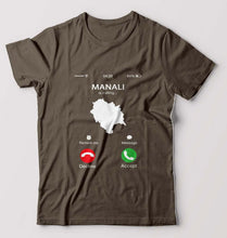Load image into Gallery viewer, Manali Calling T-Shirt for Men-Olive Green-Ektarfa.online