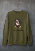 Load image into Gallery viewer, Geek Monkey Unisex Sweatshirt for Men/Women-Olive Green-Ektarfa.online