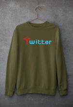 Load image into Gallery viewer, Elon Musk Twitter x Tesla Unisex Sweatshirt for Men/Women-Olive Green-Ektarfa.online