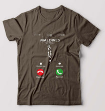 Load image into Gallery viewer, Maldives Calling T-Shirt for Men-Olive Green-Ektarfa.online