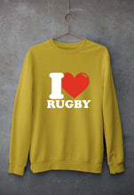 Load image into Gallery viewer, I Love Rugby Unisex Sweatshirt for Men/Women-Mustard yellow-Ektarfa.online