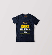 Load image into Gallery viewer, Kings Are Born In July Kids T-Shirt for Boy/Girl-Navy Blue-Ektarfa.online