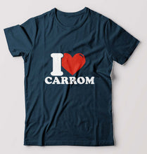 Load image into Gallery viewer, I Love Carrom T-Shirt for Men-Petrol Blue-Ektarfa.online