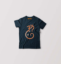 Load image into Gallery viewer, Om Ganesh Kids T-Shirt for Boy/Girl-Petrol Blue-Ektarfa.online