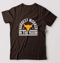 Load image into Gallery viewer, Hardest Worker In the Room Gym T-Shirt for Men-Coffee Brown-Ektarfa.online