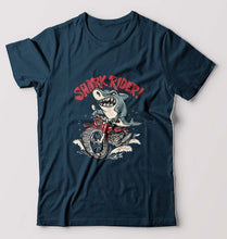 Load image into Gallery viewer, Shark Rider T-Shirt for Men-Petrol Blue-Ektarfa.online