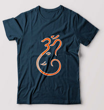 Load image into Gallery viewer, Ganpati JI(Ganesh) T-Shirt for Men-Petrol Blue-Ektarfa.online