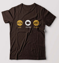 Load image into Gallery viewer, Coder T-Shirt for Men-Coffee Brown-Ektarfa.online