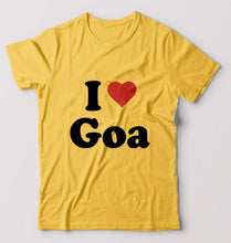 Load image into Gallery viewer, I Love Goa T-Shirt for Men-Golden Yellow-Ektarfa.online
