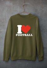 Load image into Gallery viewer, I Love Football Unisex Sweatshirt for Men/Women-Olive Green-Ektarfa.online