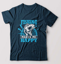 Load image into Gallery viewer, Fishing T-Shirt for Men-Petrol Blue-Ektarfa.online