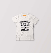 Load image into Gallery viewer, Legends are Born in January Kids T-Shirt for Boy/Girl-White-Ektarfa.online