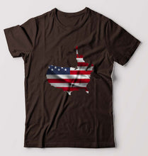 Load image into Gallery viewer, USA America T-Shirt for Men-Coffee Brown-Ektarfa.online