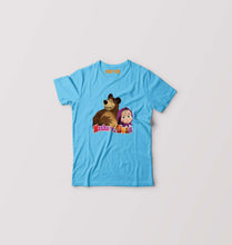 Load image into Gallery viewer, Masha and the Bear Kids T-Shirt for Boy/Girl-Light Blue-Ektarfa.online