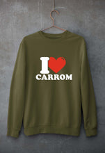 Load image into Gallery viewer, I Love Carrom Unisex Sweatshirt for Men/Women-Olive Green-Ektarfa.online