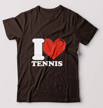 Load image into Gallery viewer, I Love Tennis T-Shirt for Men-Coffee Brown-Ektarfa.online