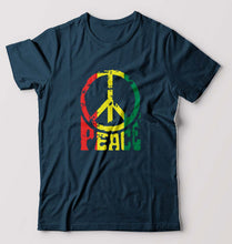 Load image into Gallery viewer, Bob Marley Peace T-Shirt for Men-Petrol Blue-Ektarfa.online