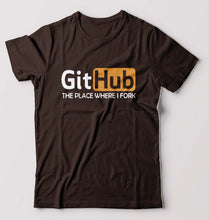 Load image into Gallery viewer, GitHub T-Shirt for Men-Coffee Brown-Ektarfa.online