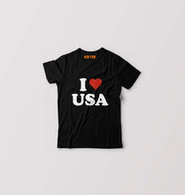 Load image into Gallery viewer, I Love USA Kids T-Shirt for Boy/Girl-Black-Ektarfa.online