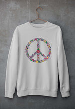 Load image into Gallery viewer, Floral Peace Unisex Sweatshirt for Men/Women-Grey Melange-Ektarfa.online