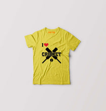 Load image into Gallery viewer, I Love Cricket Kids T-Shirt for Boy/Girl-Yellow-Ektarfa.online