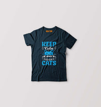 Load image into Gallery viewer, Cat T-Shirt for Boy/Girl-Petrol Blue-Ektarfa.online