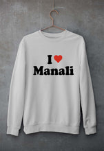 Load image into Gallery viewer, I Love Manali Unisex Sweatshirt for Men/Women-Grey Melange-Ektarfa.online