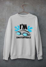Load image into Gallery viewer, Swimming Unisex Sweatshirt for Men/Women-Grey Melange-Ektarfa.online