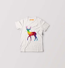 Load image into Gallery viewer, POLYGONAL_DEER Kids T-Shirt for Boy/Girl-White-Ektarfa.online