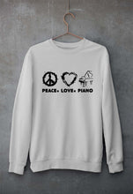 Load image into Gallery viewer, Peace Love Piano Unisex Sweatshirt for Men/Women-Grey Melange-Ektarfa.online