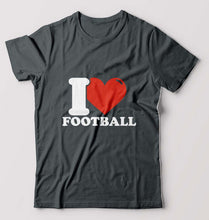 Load image into Gallery viewer, I Love Football T-Shirt for Men-Steel grey-Ektarfa.online