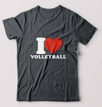 Load image into Gallery viewer, I Love Volleyball T-Shirt for Men-Steel grey-Ektarfa.online