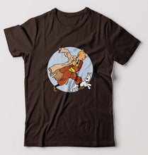 Load image into Gallery viewer, Tintin T-Shirt for Men-Coffee Brown-Ektarfa.online