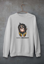 Load image into Gallery viewer, Geek Monkey Unisex Sweatshirt for Men/Women-Grey Melange-Ektarfa.online