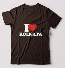 Load image into Gallery viewer, I Love Kolkata T-Shirt for Men-Coffee Brown-Ektarfa.online