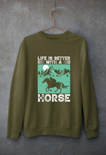 Load image into Gallery viewer, Horse Riding Unisex Sweatshirt for Men/Women-Olive Green-Ektarfa.online